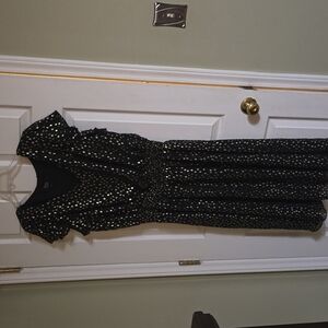 GUC dress black and gold metallic